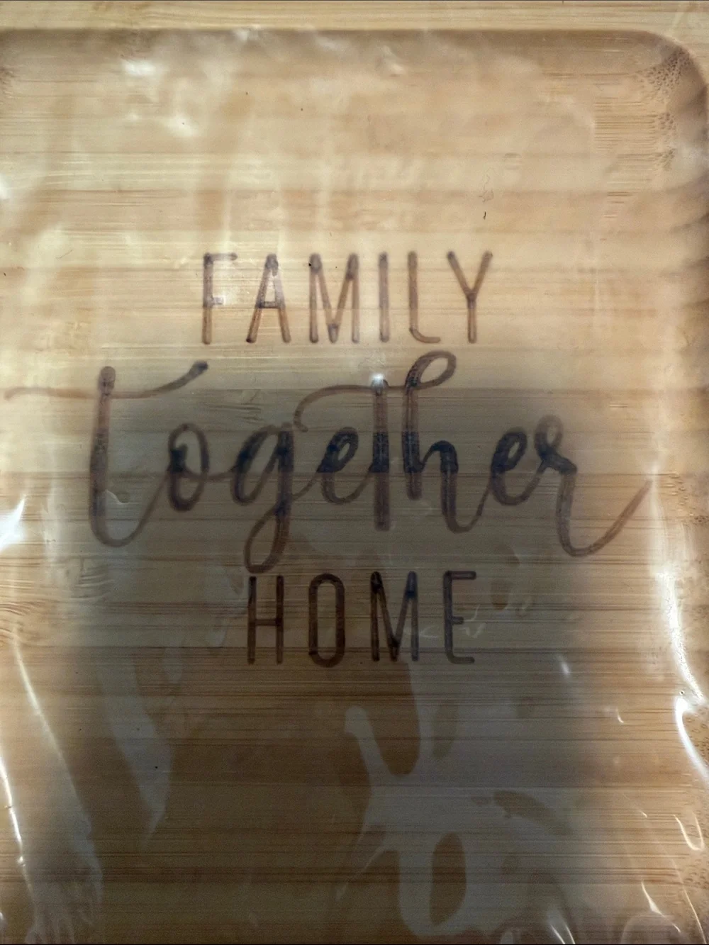 Sectioned charcuterie wood serving board, Family - Together - Home, NWT!